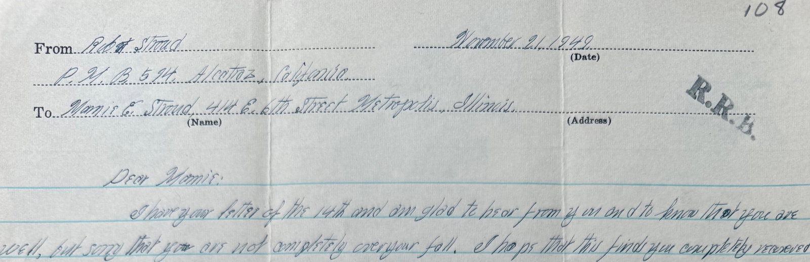 The Birdman Of Alcatraz, Robert Stroud, Hand Written, 1949 Signed Letter To His Mum, From His Actual - 2