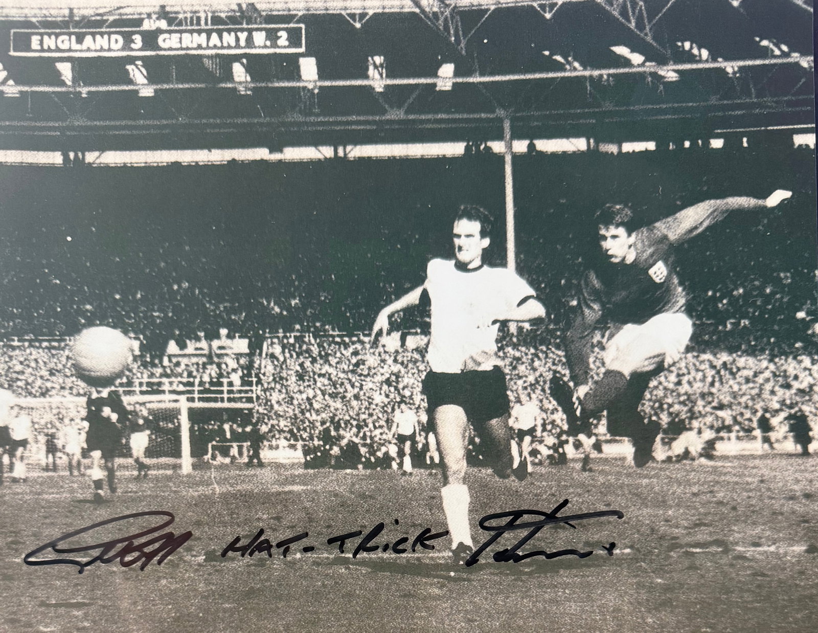 Geoff Hurst, Hand Signed 1966 World Cup Image, 25cm x 20cm. COA Supplied On All Items Upon Request (1 of 2)