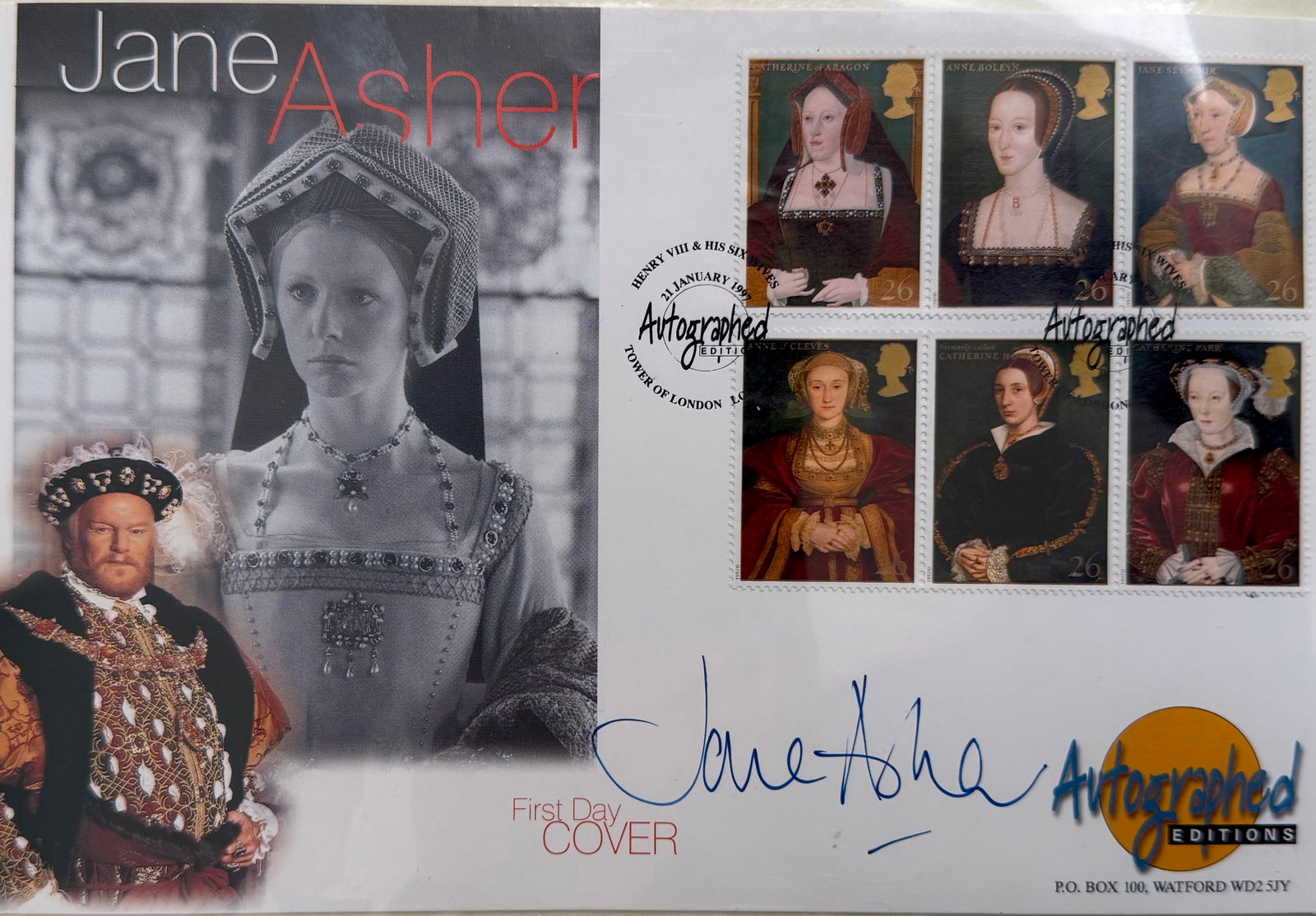 Jane Asher, Hand Signed First Day Cover, FDC, Postmarked 21st January 1997. COA Supplied On All (1 of 3)