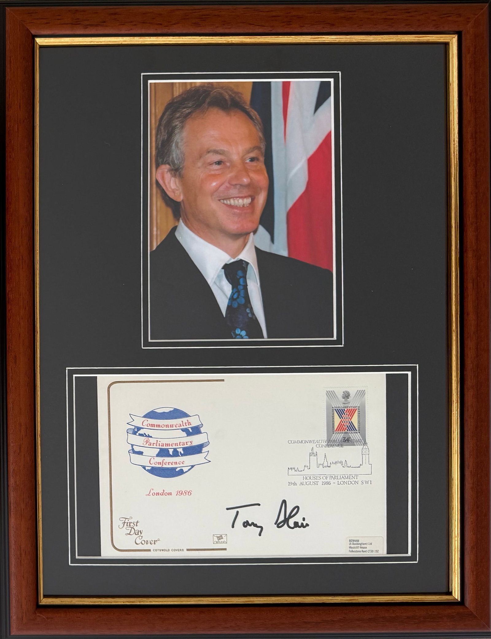 Tony Blair, British Prime Minister, Hand Signed FDC First Day Cover, Framed 40cm x 30cm (1 of 3)