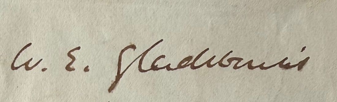 William Gladstone, British Prime Minister, Hand Written With Compliments Card, AFTAL COA - 2