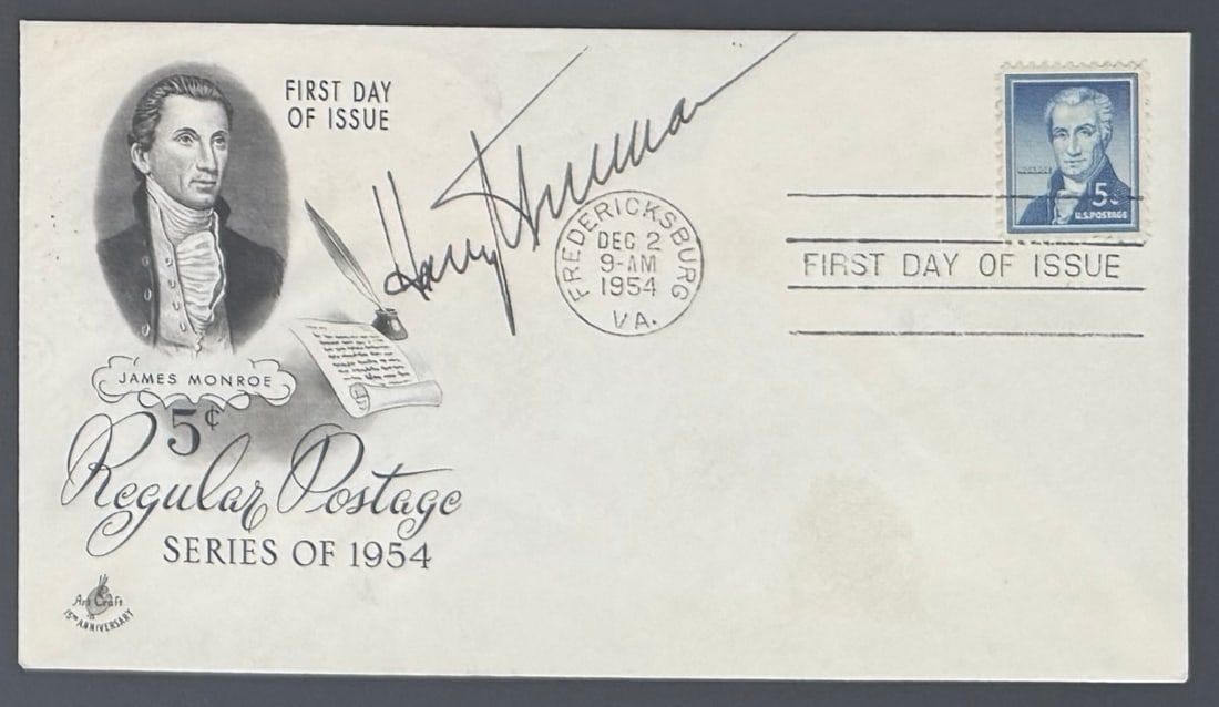 Harry S. Truman, 33rd President of The U.S.A, Hand Signed FDC First Day Cover, Framed 40cm x 30cm (1 of 3)