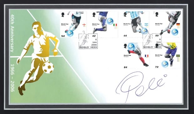 Pele, Hand Signed FDC, First Day Cover, Framed 40cm x 30cm. COA Supplied On All Items Upon Request - 2