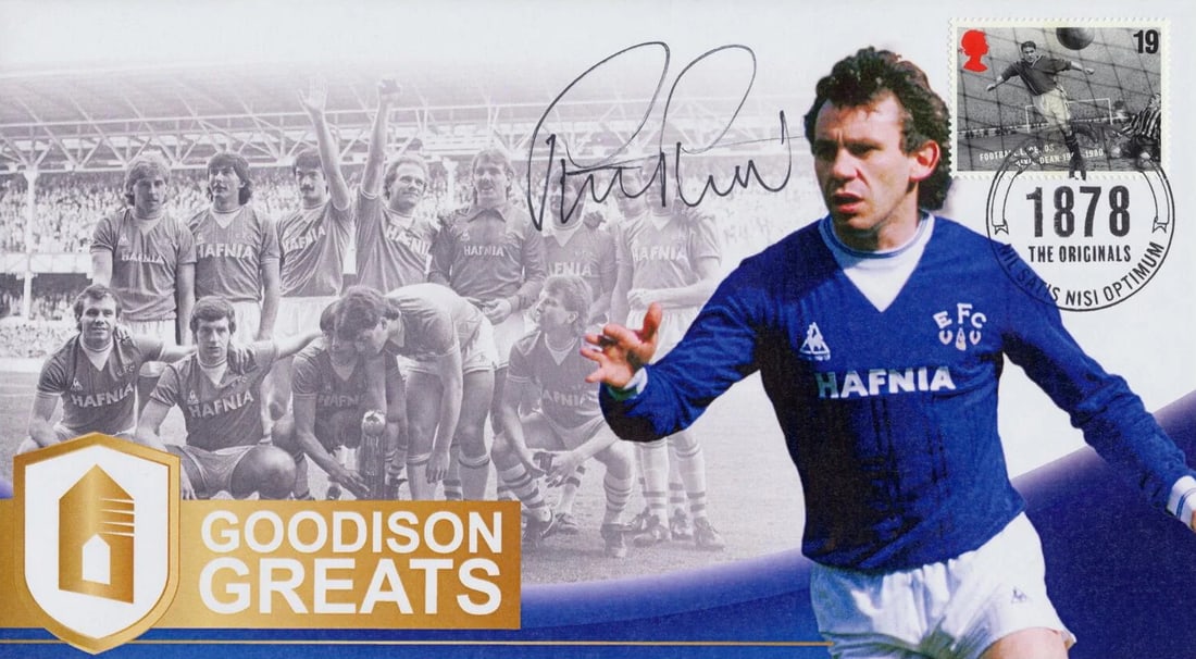 Peter Reid, Everton FC, Hand Signed Framed 40cm x 30cm FDC First Day Cover. COA (1 of 3)