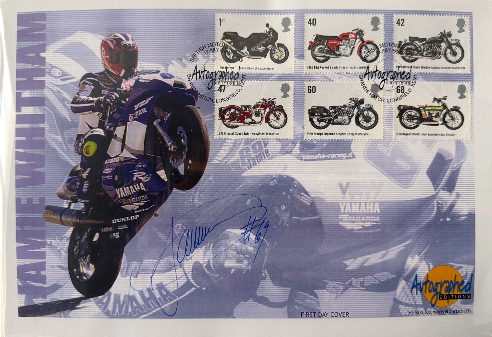 Jamie Whitham, Hand Signed First Day Cover, FDC, Postmarked 19th July 2005. COA Supplied On All: Jamie Whitham, Hand Signed First Day Cover, FDC, Postmarked 19th July 2005. COA Supplied On All Items Upon Request