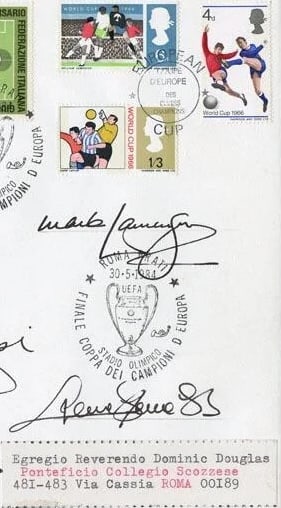 Liverpool FC Multi Hand Signed 1984 European Cup Final FDC, First Day Cover, Super Rare. COA (1 of 3)