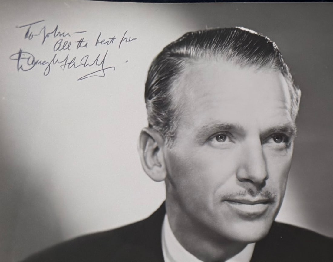 Douglas Fairbanks Jr. Hand Signed 25cm x 20cm Official Film Photo. COA Supplied On All Items Upon: Douglas Fairbanks Jr. Hand Signed 25cm x 20cm Official Film Photo. COA Supplied On All Items Upon Request