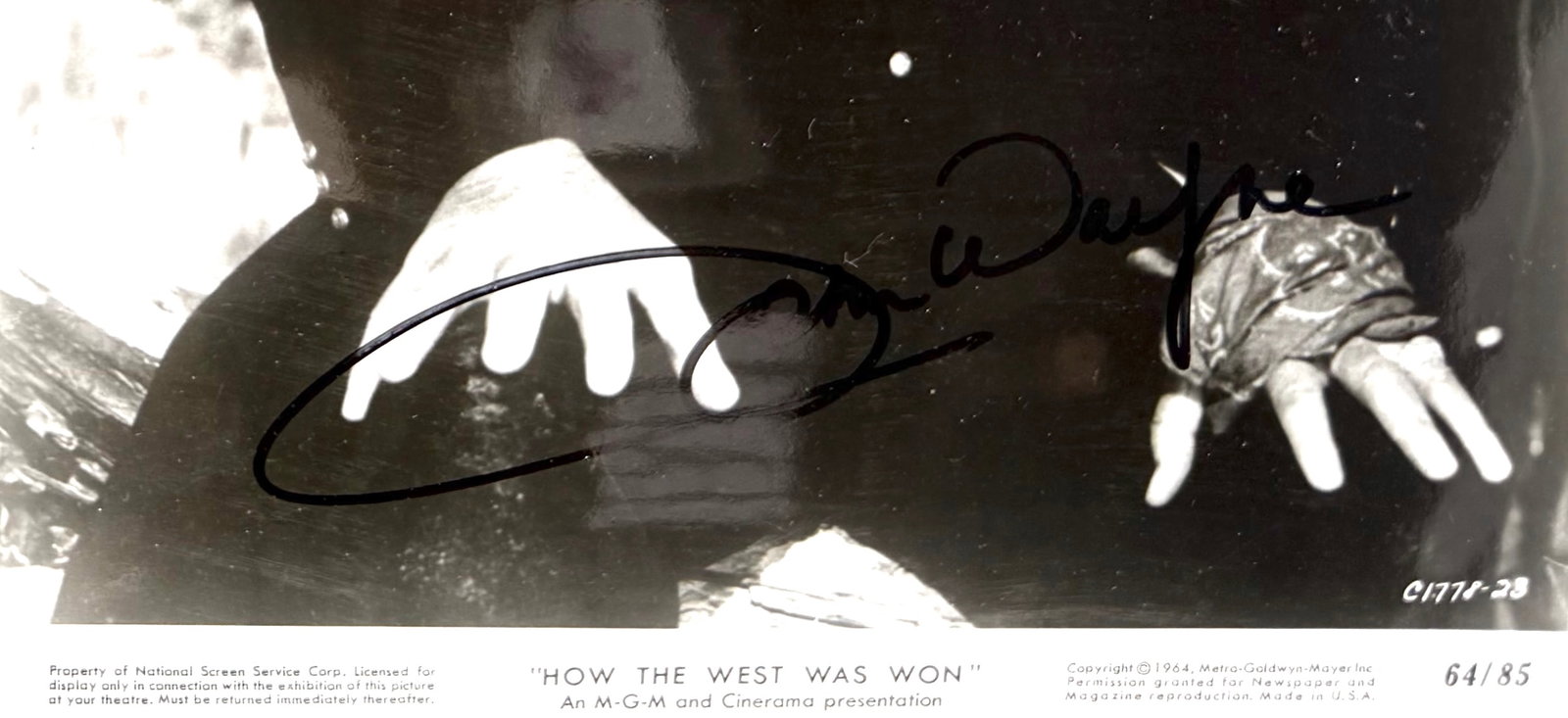 John Wayne, Hand Signed 25cm x 20cm 'How The West Was Won' Original Film Photo. COA Supplied On: John Wayne, Hand Signed 25cm x 20cm 'How The West Was Won' Original Film Photo. COA Supplied On All Items Upon Request