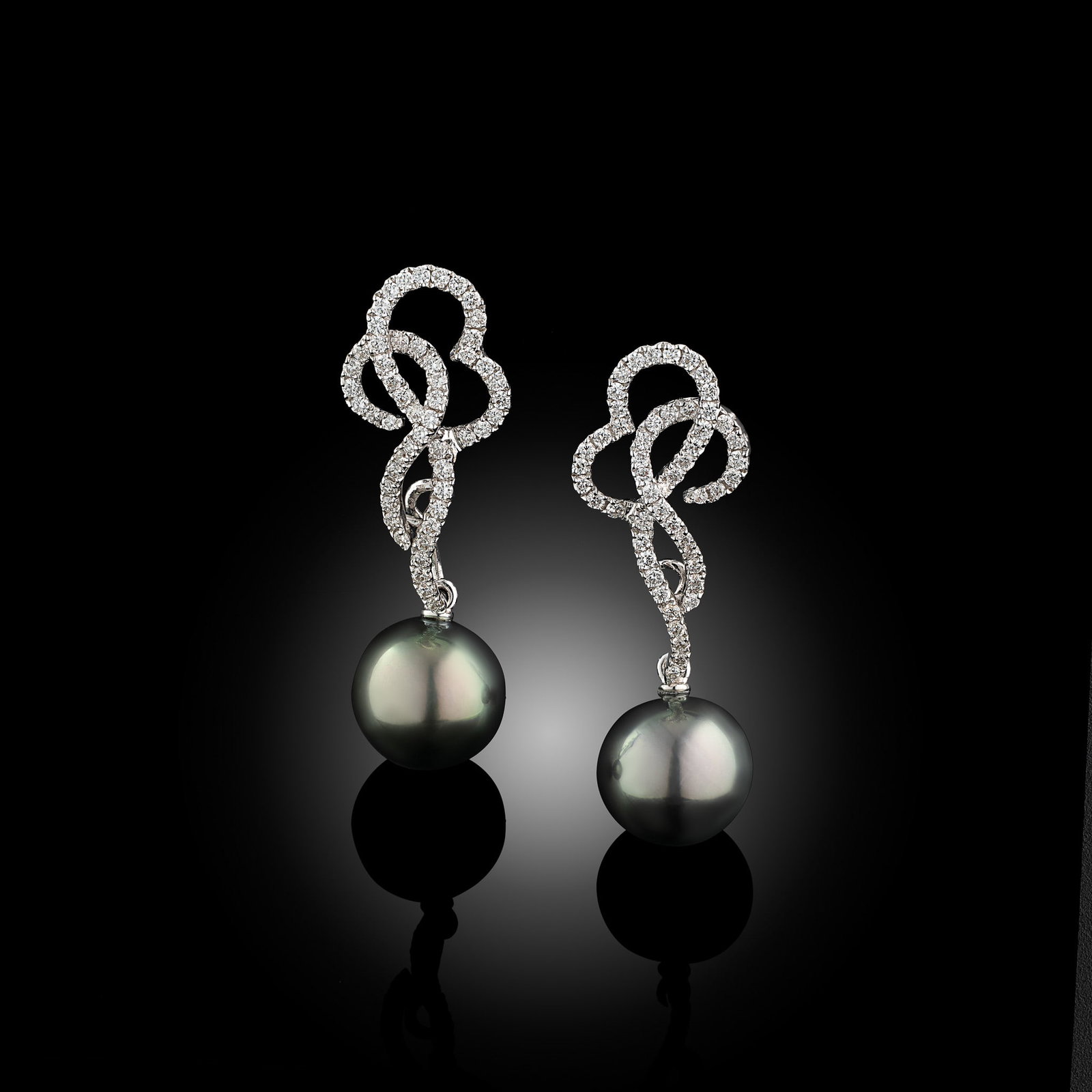 18 Carat Tahitian Pearl And Diamond Drop Earrings (1 of 3)