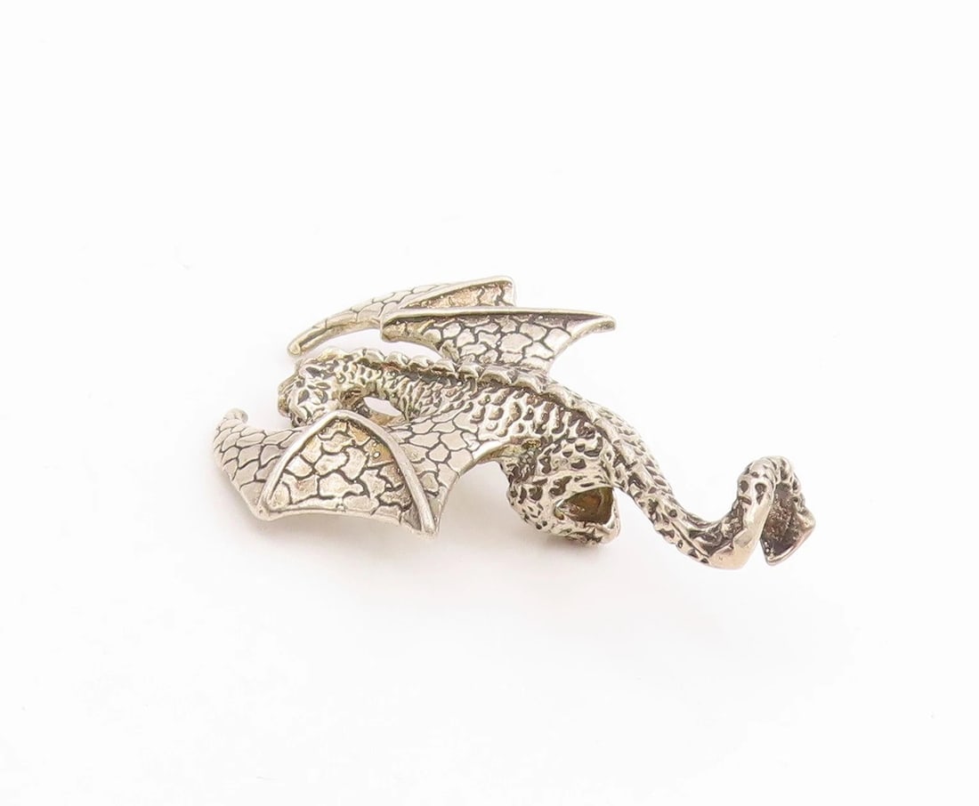 Silver Dragon Brooch - 2