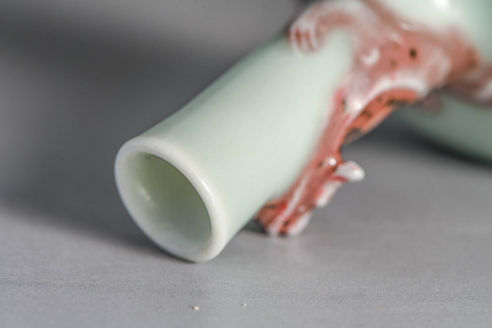 Greenish-blue Glazed Stamped Scroll-tooth Pattern Small Bottle - 5