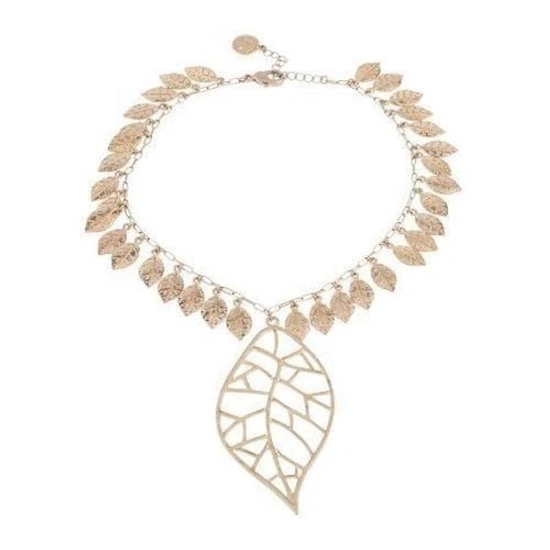GOLD-TONE LEAF MOTIF STATEMENT NECKLACE (1 of 4)