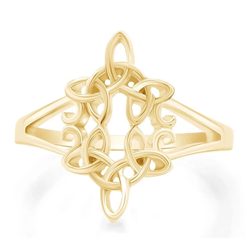 GOLD-TONE CELTIC KNOT STATEMENT RING - 2