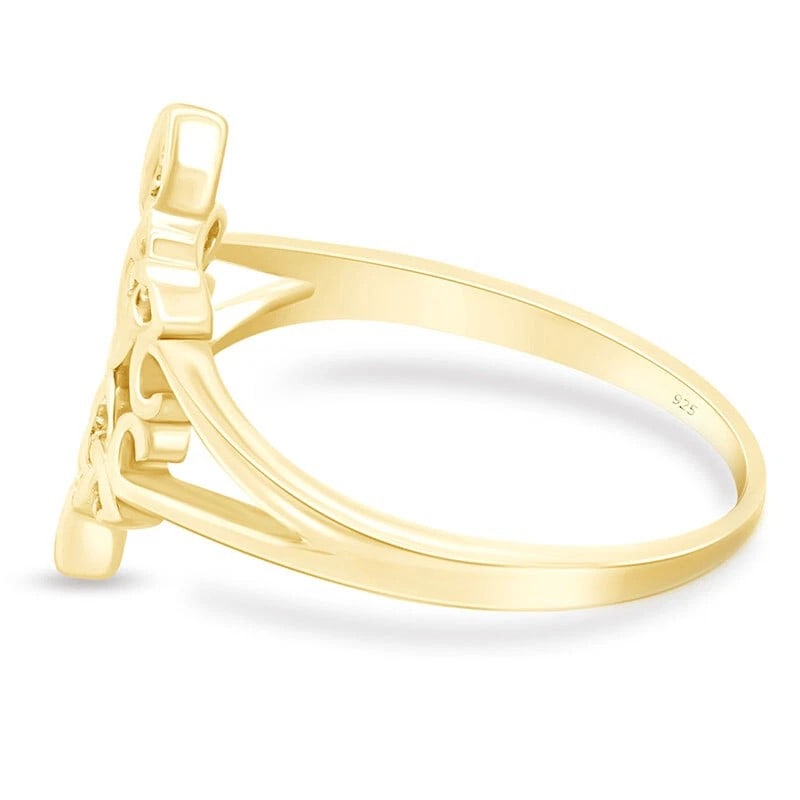 GOLD-TONE CELTIC KNOT STATEMENT RING - 3