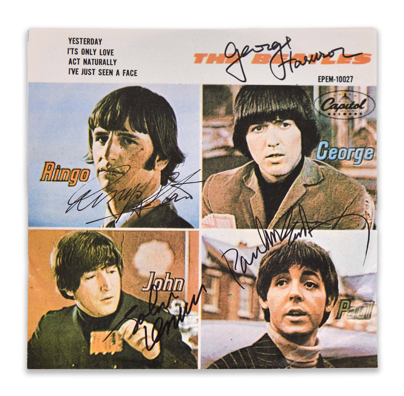 THE BEATLES (1960-1970), SIGNED CAPITOL RECORDS MEXICAN EXTENDED PLAY 45 RPM RECORD (1 of 4)