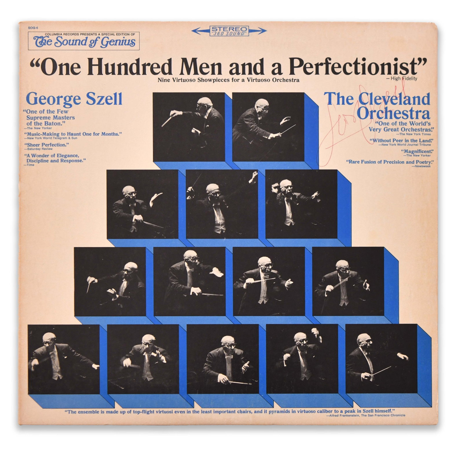 GEORGE SZELL - SIGNED THE SOUND OF GENIUS: "ONE HUNDRED MEN AND A PERFECTIONIST" (COLUMBIA RECORDS, (1 of 4)