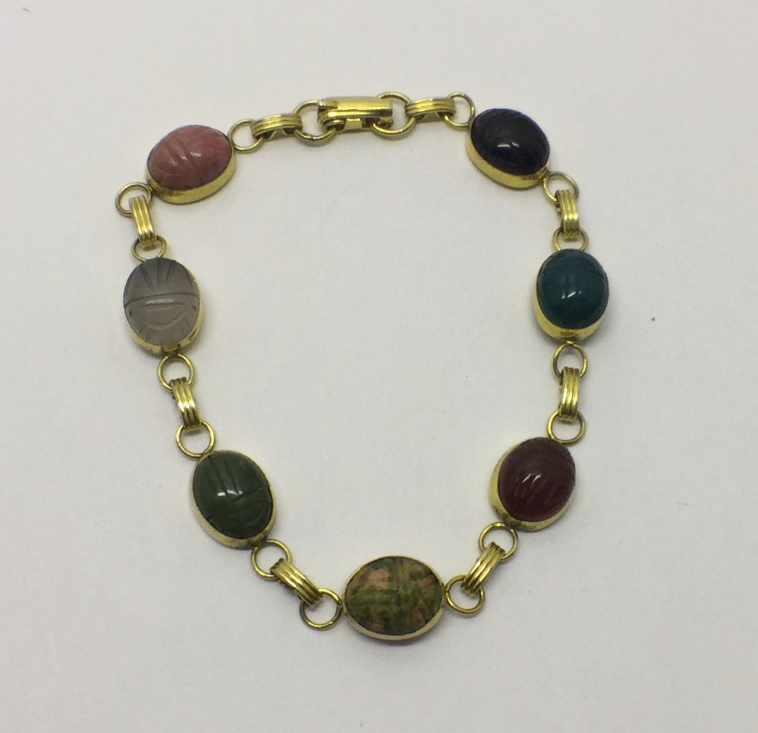 14k gf gemstone scarab bracelet # 71 (1 of 3)
