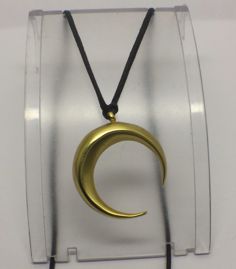 RLM robert lee morris gold tone necklace # 106: Chain measures: 38" long Pendant measures: 1 9/16" long by 1 3/8" wide signed: RLM Gemstone: condition: great