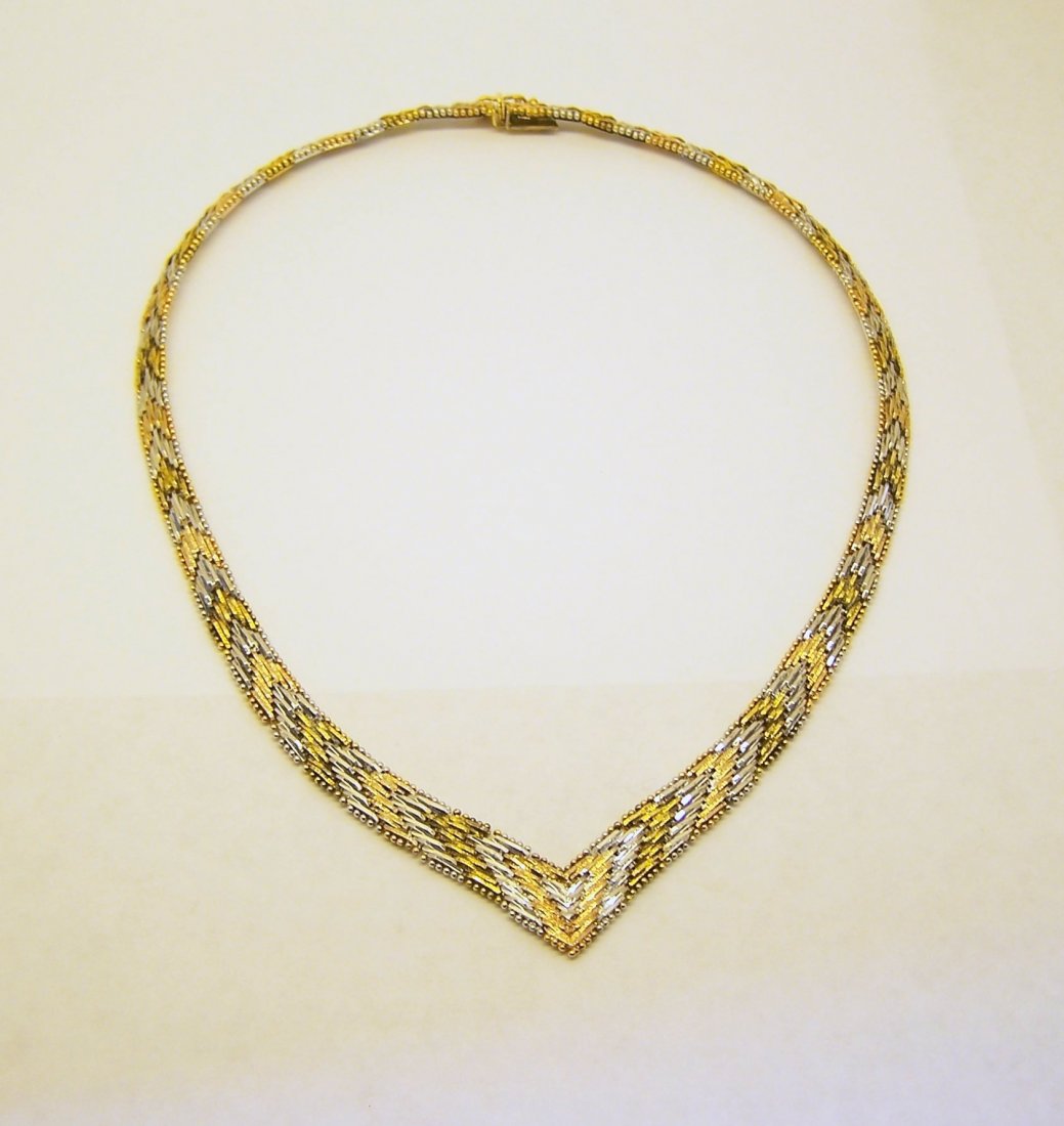 sterling silver tricolor necklace (1 of 2)