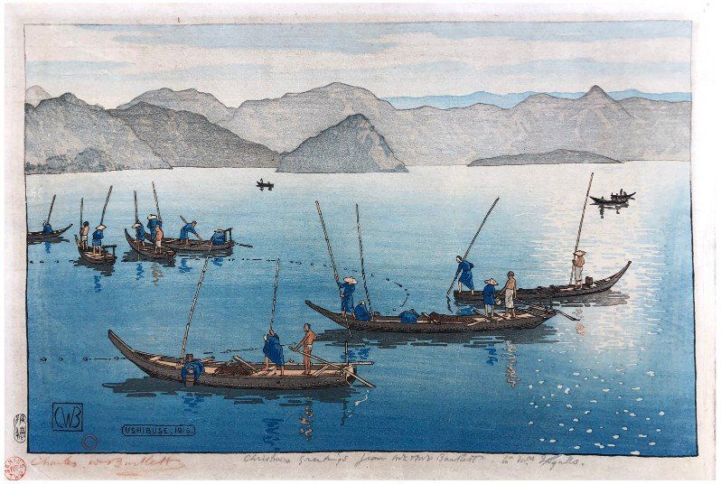 Japanese Woodblock Print Charles Bartlett: Japanese Woodblock Print by Charles Bartlett Ushibuse