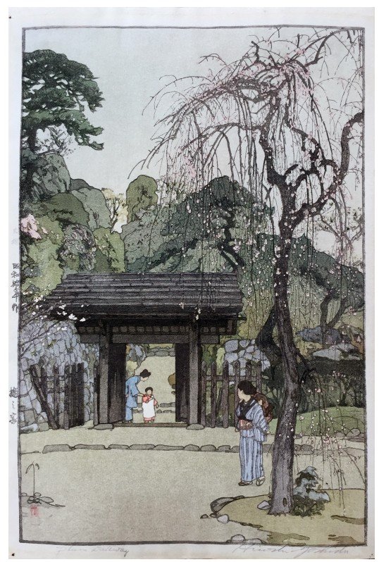 Japanese Woodblock Print Hiroshi Yoshida: Japanese Woodblock Print by Hiroshi Yoshida Plum Getaway