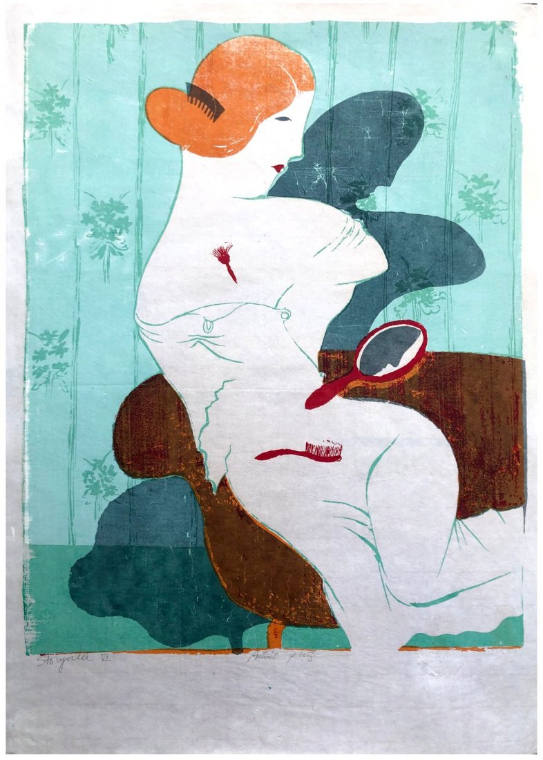 Japanese Woodblock Print Mayumi Oda: Japanese Woodblock Print by Mayumi Oda Storyville VII