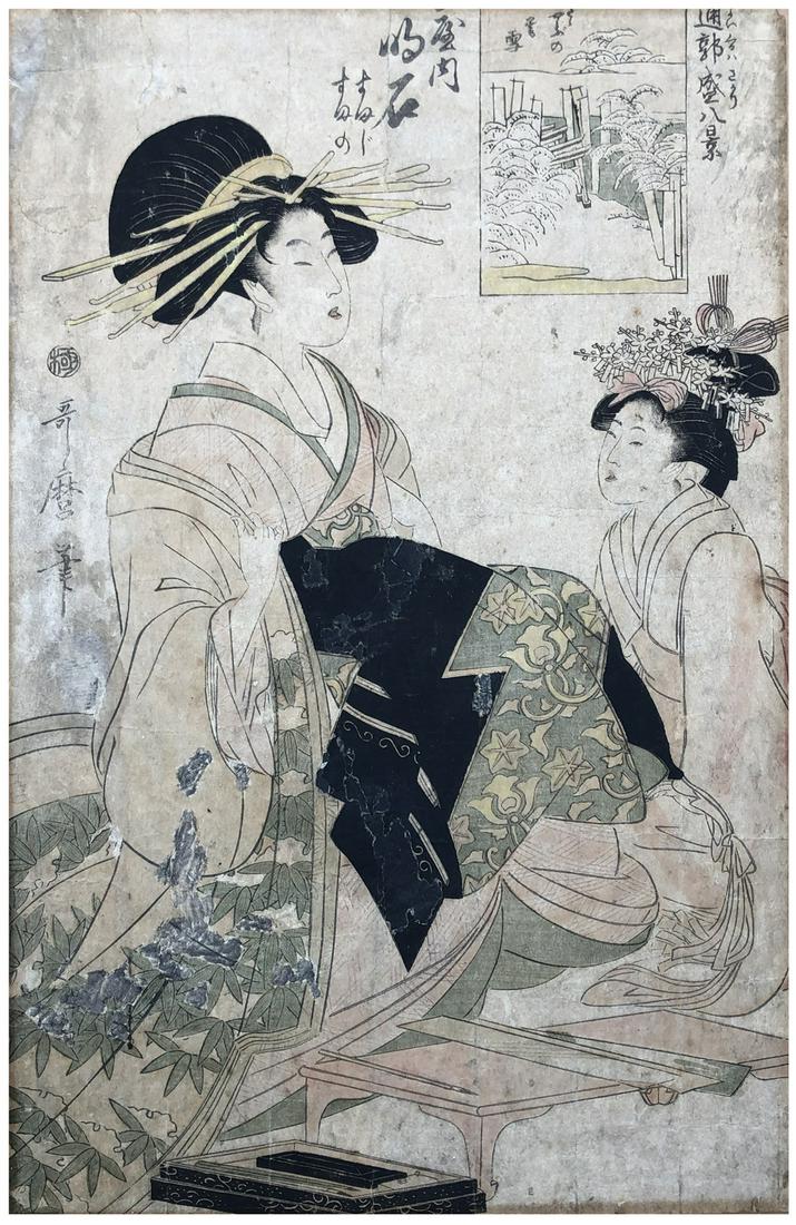 Japanese Woodblock Print Kitagawa Utamaro (1 of 4)