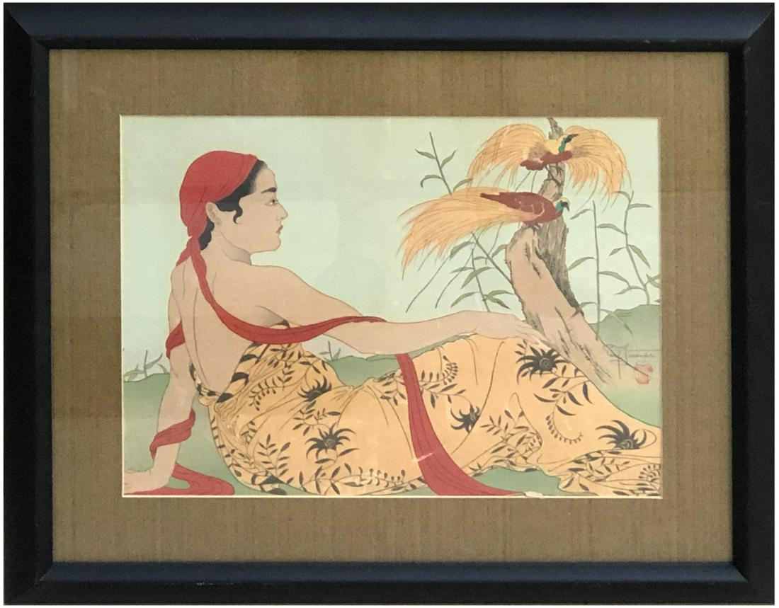 Japanese Woodblock Print Paul Jacoulet (1 of 4)