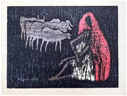 Japanese Woodblock Print Kiyoshi Saito: Japanese Woodblock Print by Kiyoshi Saito India (A)