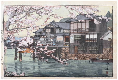 Japanese Woodblock Print Hiroshi Yoshida: Japanese Woodblock Print by Hiroshi Yoshida Hayase