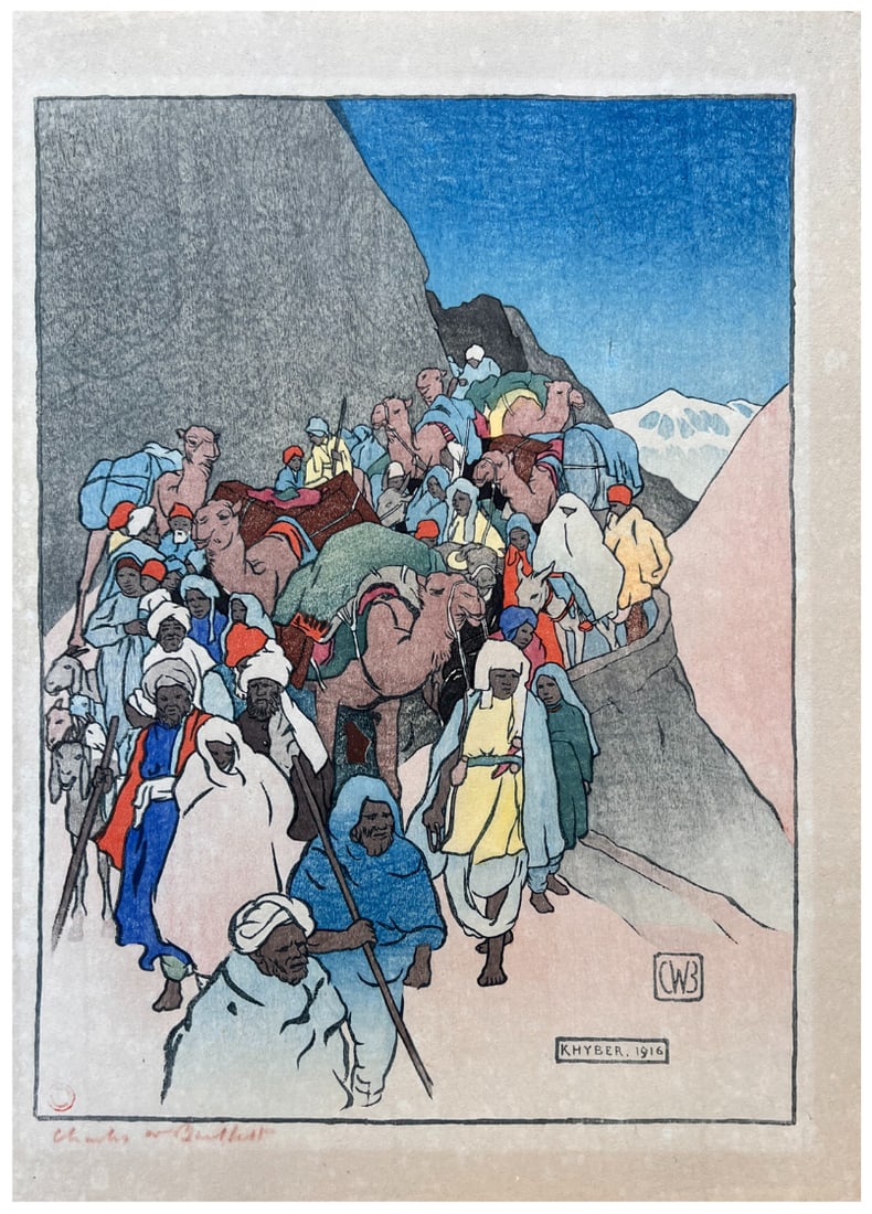 Japanese Woodblock Print Charles Bartlett: Japanese Woodblock Print by Charles Bartlett Khyber