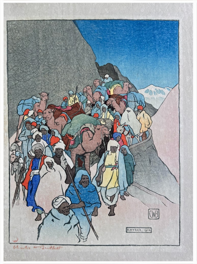 Japanese woodblock Print Charles Bartlett: Japanese woodblock Print by Charles Bartlett Khyber