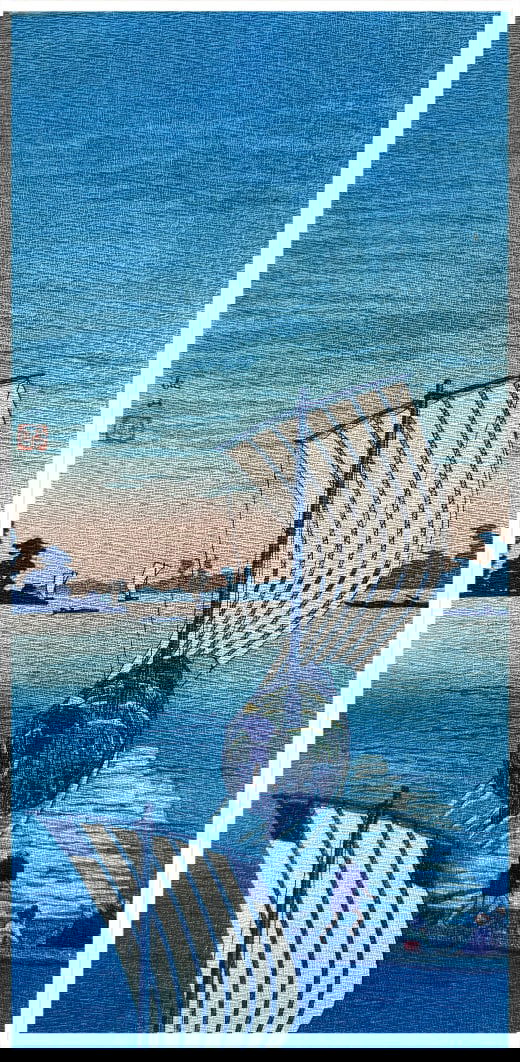 Japanese woodblock Print Hiroaki Takahashi: Japanese woodblock Print by Hiroaki Takahashi Shotei Nagareyama