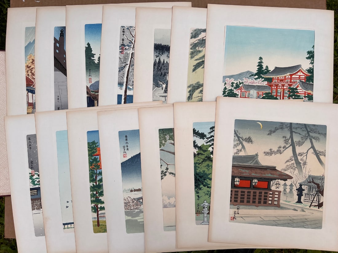 Japanese woodblock Print Tokuriki Tomikichiro: Japanese woodblock Print by Tokuriki Tomikichiro Complete Set of 15 Prints