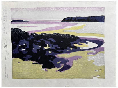 Japanese woodblock Print Tom Kristensen: Japanese woodblock Print by Tom Kristensen 36 Views of Green Island # 2