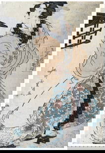 Japanese woodblock Print Yanagawa Shigenobu: Japanese woodblock Print by Yanagawa Shigenobu Woman of the Yoshiwara