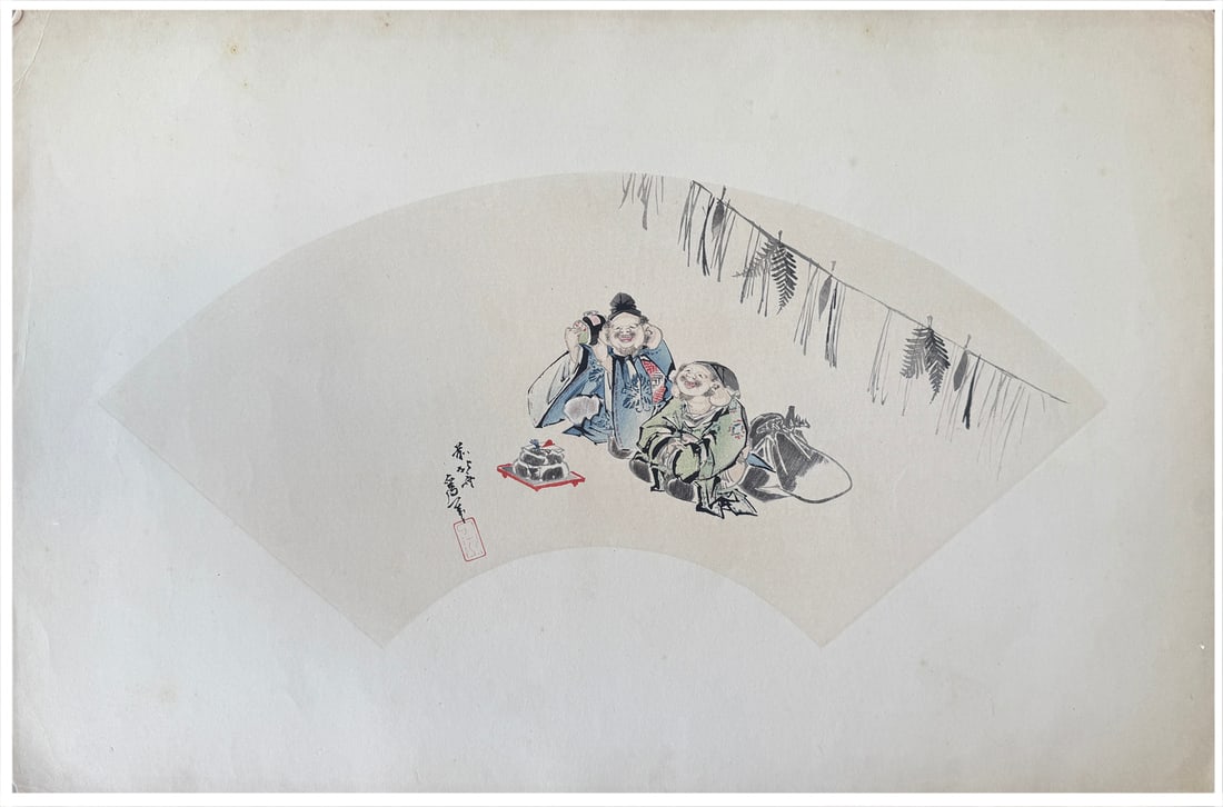 Japanese woodblock Print Katsushika Hokusai: Japanese woodblock Print after Katsushika Hokusai Fan Print