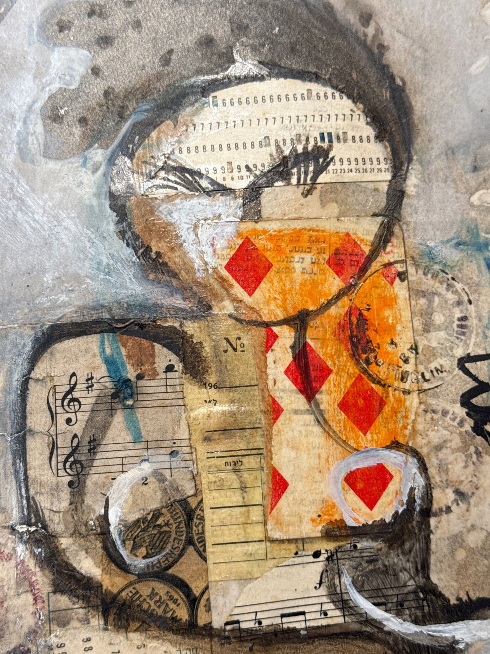 Michael Druks, Israeli art, Important 1967 Assemblage, Signed - 3