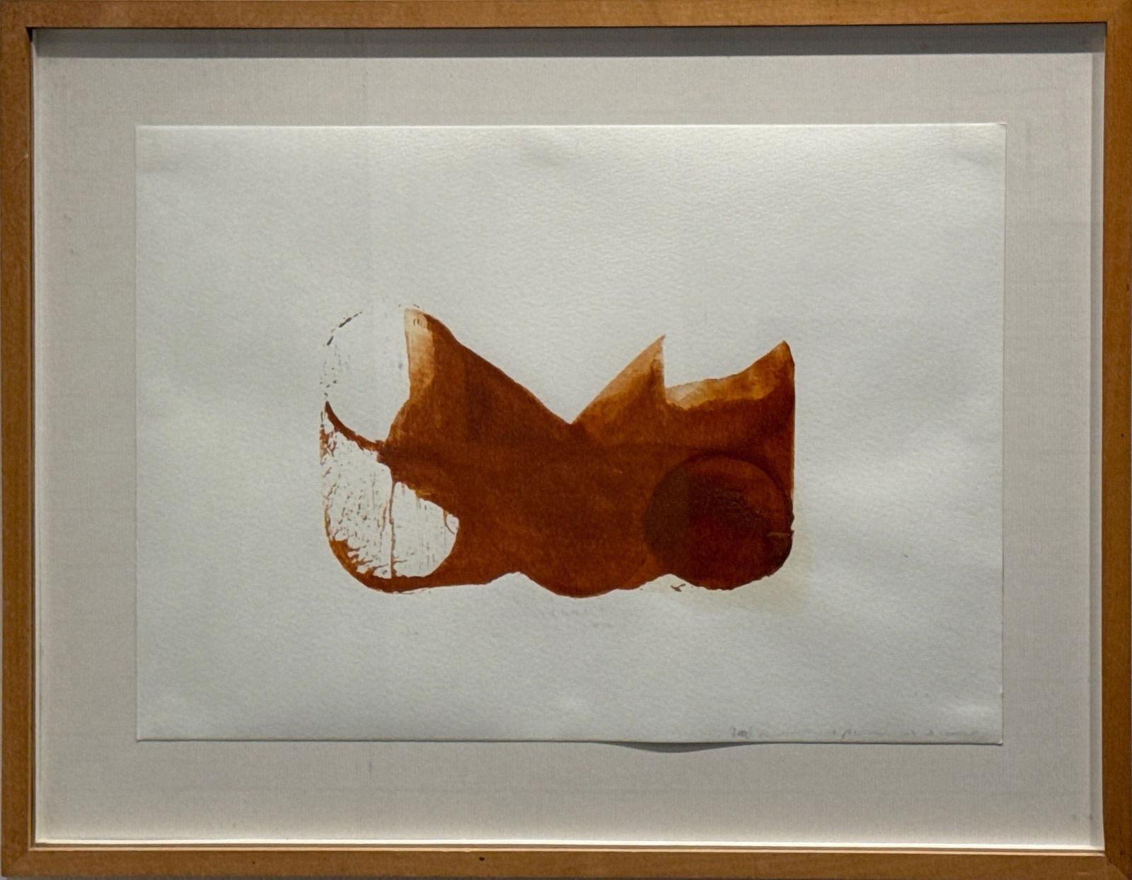 Micha Ullman, Israeli art, Red Clay on Paper, Signed & Dated 2006 - 2