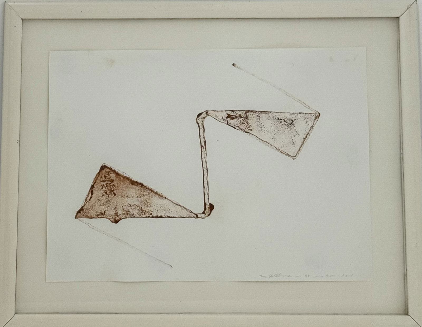 Micha Ullman, Israeli art, "Hamra" Earth on Paper, Signed & Dated 1997 - 3