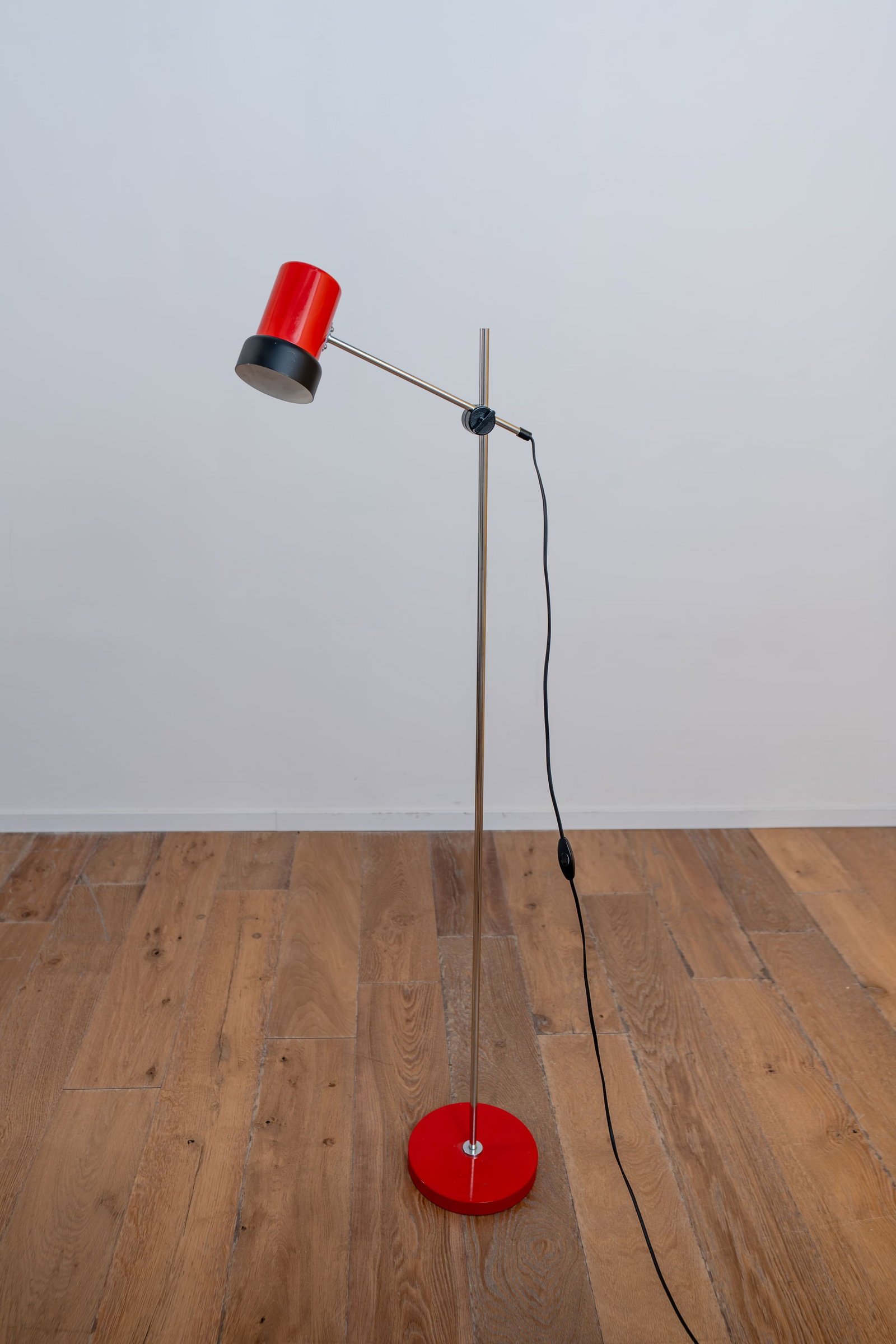 1960s-70s French Mid-Century Modern Adjustable Red Floor Lamp (1 of 4)