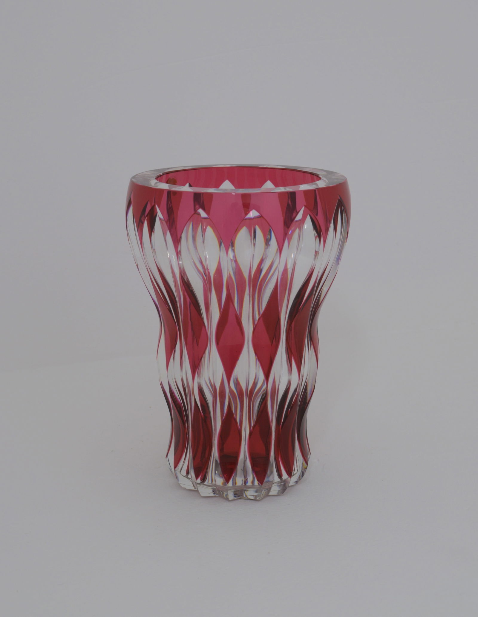Val Saint Lambert Carved Crystal Vase, 1960s (1 of 4)