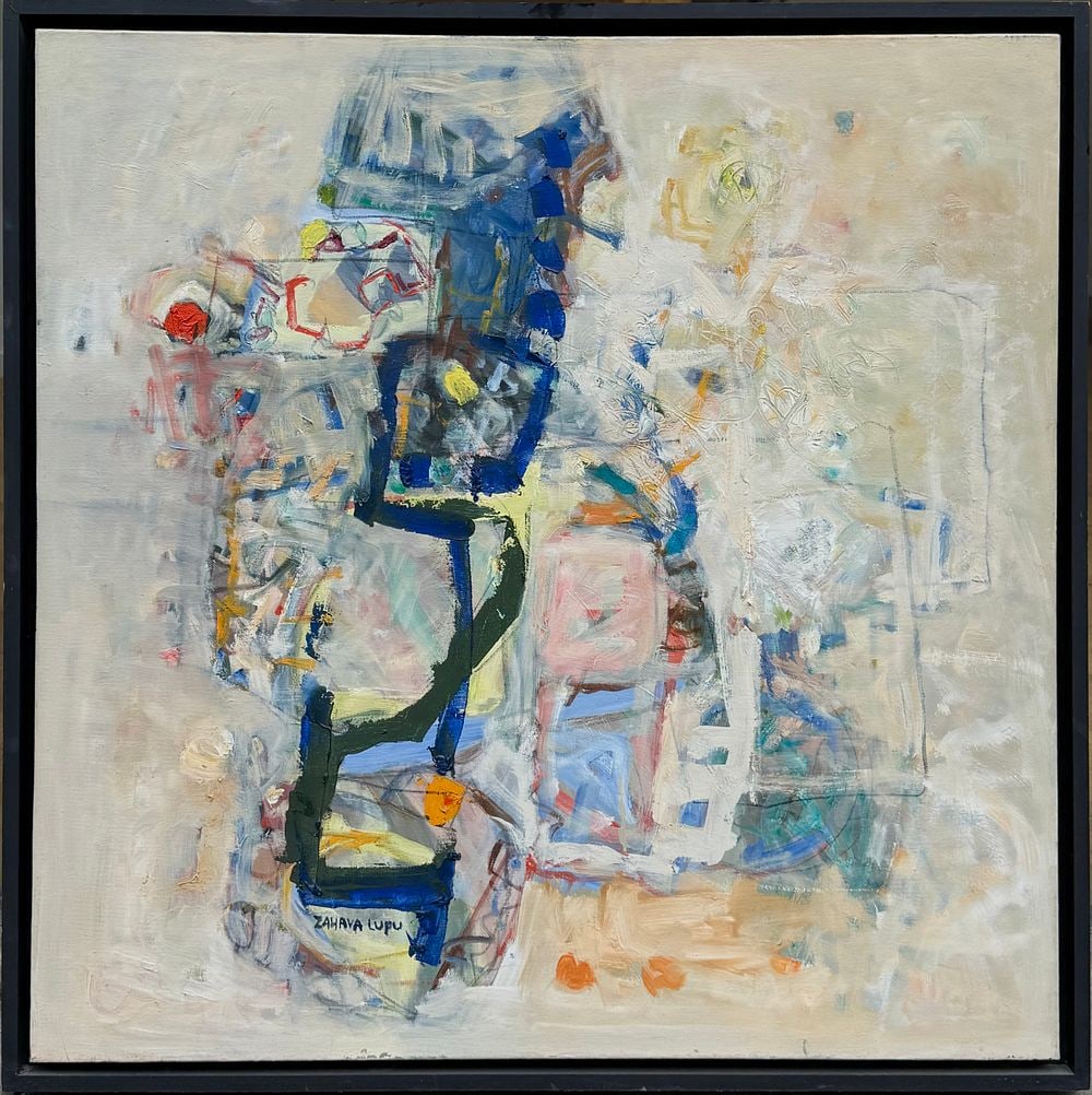 Zehava Lupu, Israeli art,, Abstract, oil on canvas,, signed. (1 of 4)