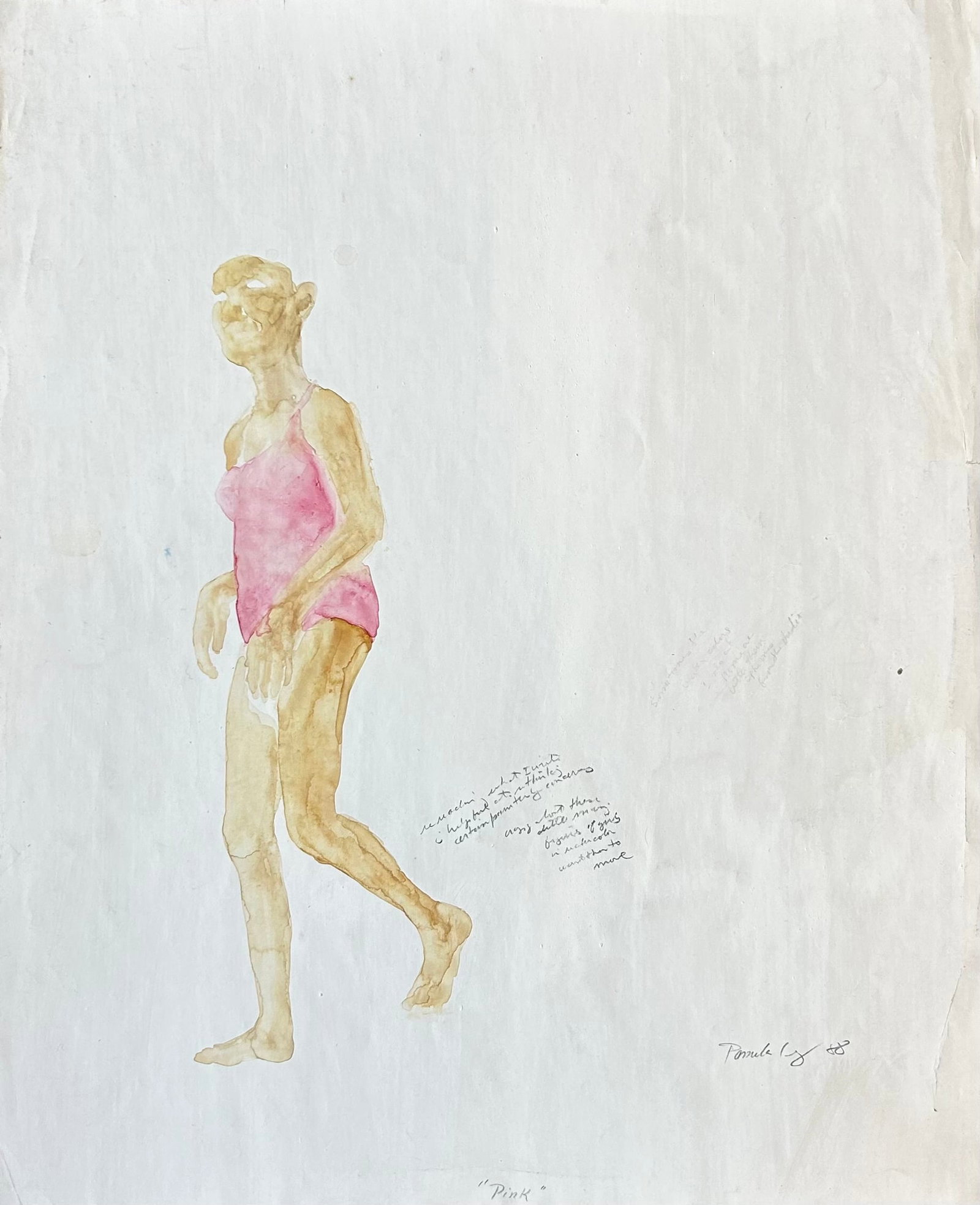 Pamela Levy, Israeli - Jewish, Watercolor and Pencil on Paper (1 of 4)