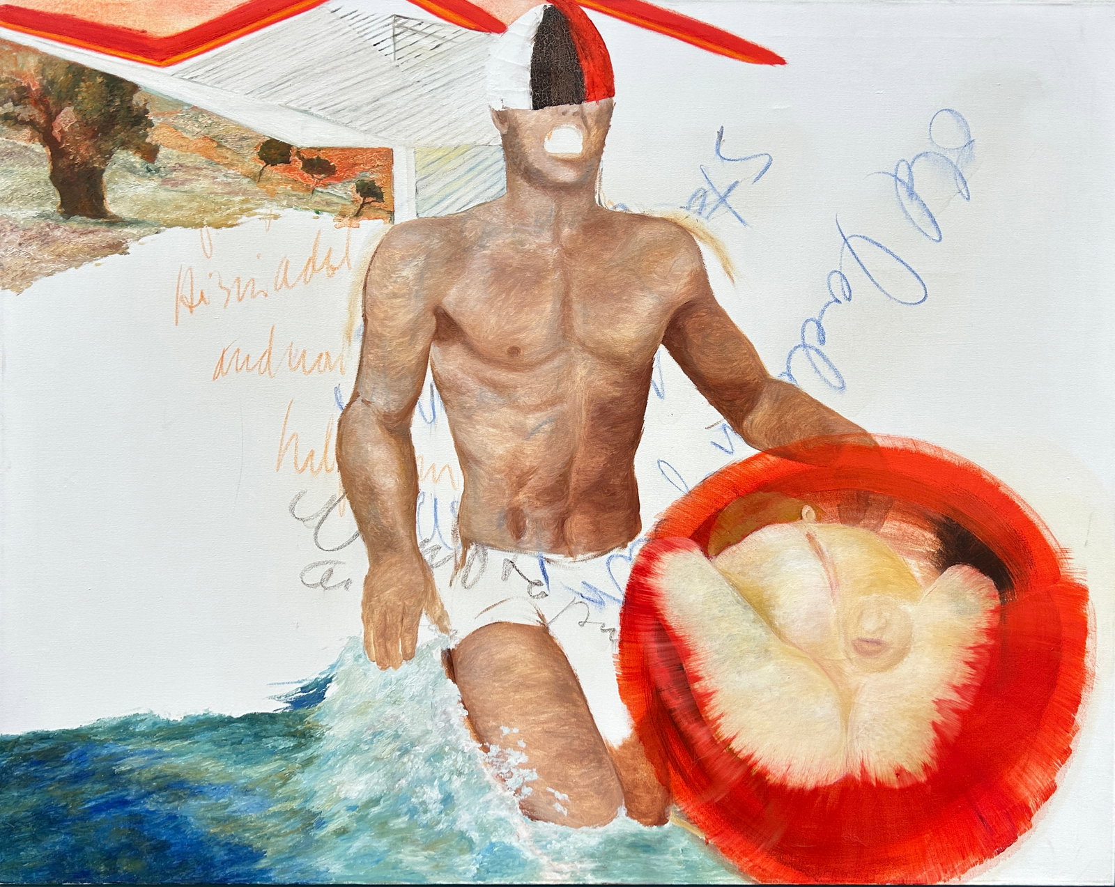 Pamela Levy, Israeli - Jewish, Oil on Canvas: Pamela Levy Untitled, oil on canvas, 115x145 cm, signed and dated 1992, large and quality work! Pamela Levy was born in Fairfield, Iowa, where she studied for a Bachelor's degree in art. In 1976 she i