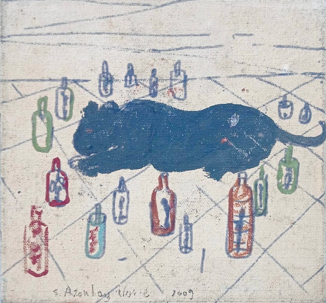 Shai Azoulay, Israeli, Oil on Canvas: Shai Azoulay Untitled, oil on canvas, 20x20 cm, signed and dated 2009. A work by an esteemed contemporary artist.