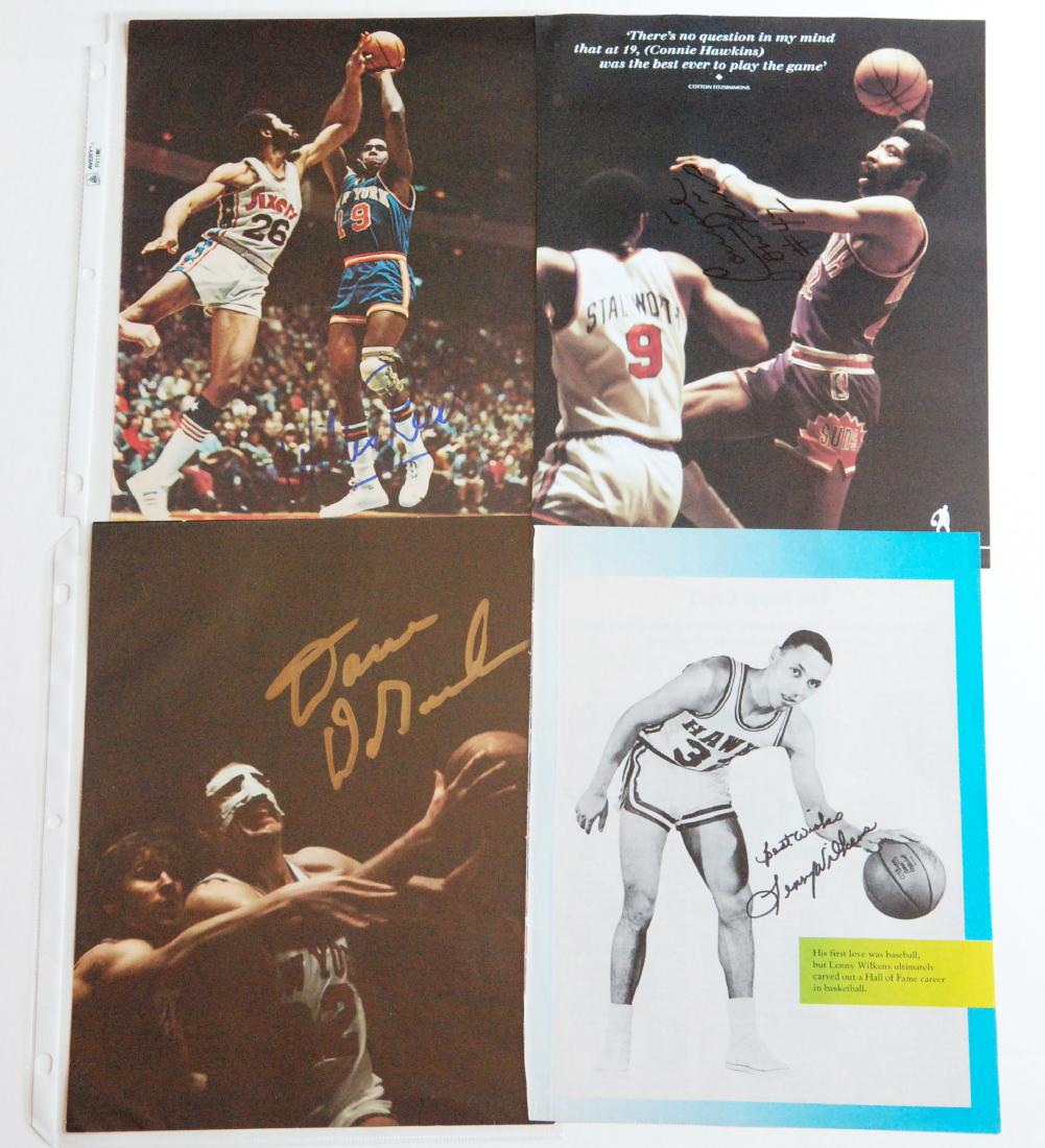 Basketball Greats Original Autographed Images: Willis Reed, Dave Debusschere, Connie Hawkins, Lenny Wilkens. Original Autographed/Hand-Signed photos/images by some of the greats of basketball. This group of four autographed images are from an enor