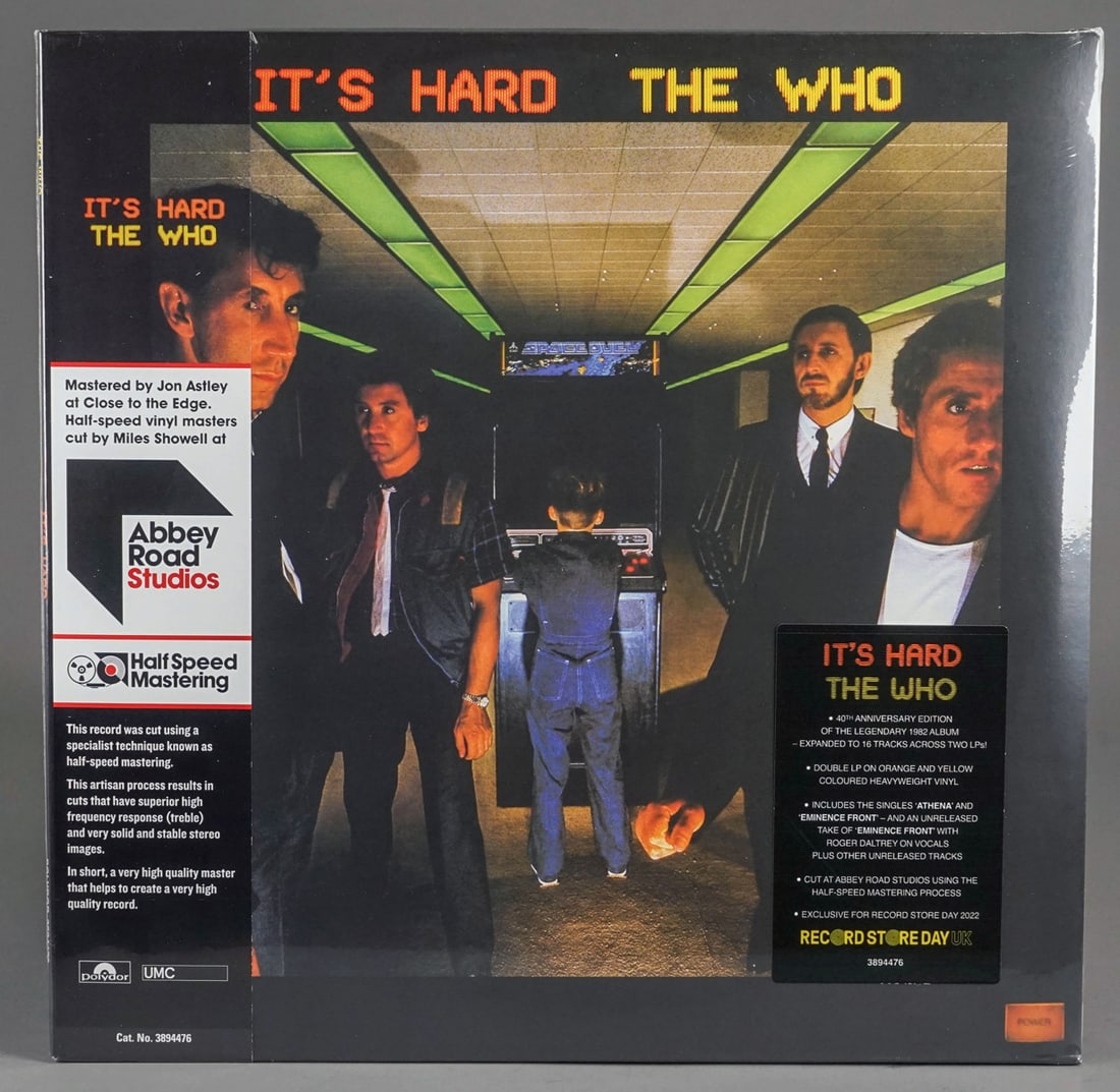 The Who "It's Hard" Abbey Road Half Speed Mastering - 2 LP Vinyl: 40th Anniversary Edition. Sealed Reissue, Orange and Yellow Heavyweight Vinyl.