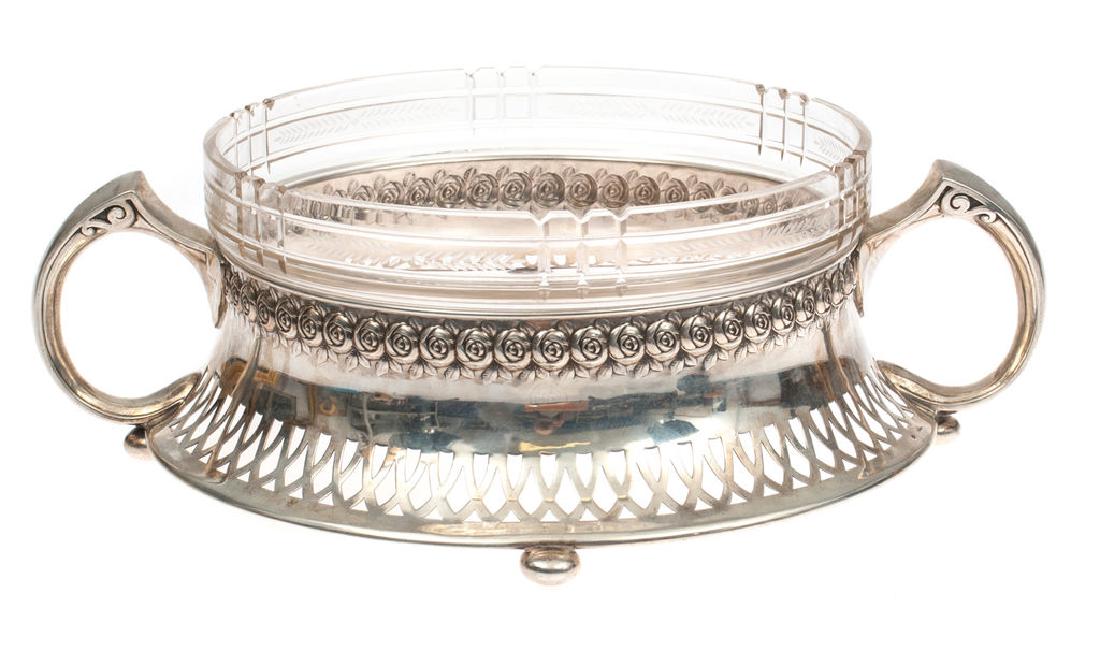 Glass utensil with silver finish: Beginning of 20th century. Russian (Grachev Brothers)and Swedish import marks. Glass, silver. Weight 520 grams, 14x38 cm