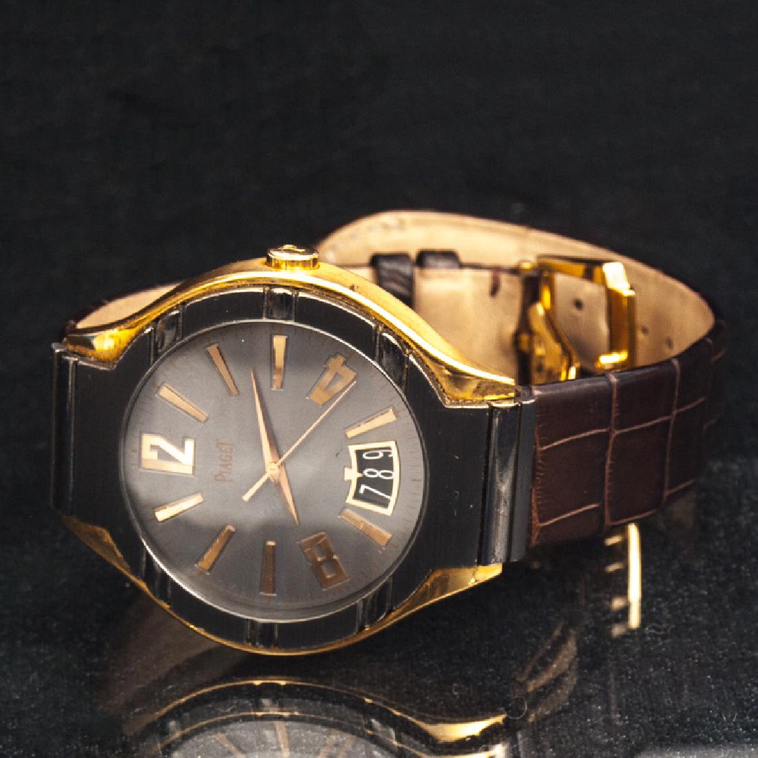 Piaget gold watch with leather strap, 2009 (1 of 11)